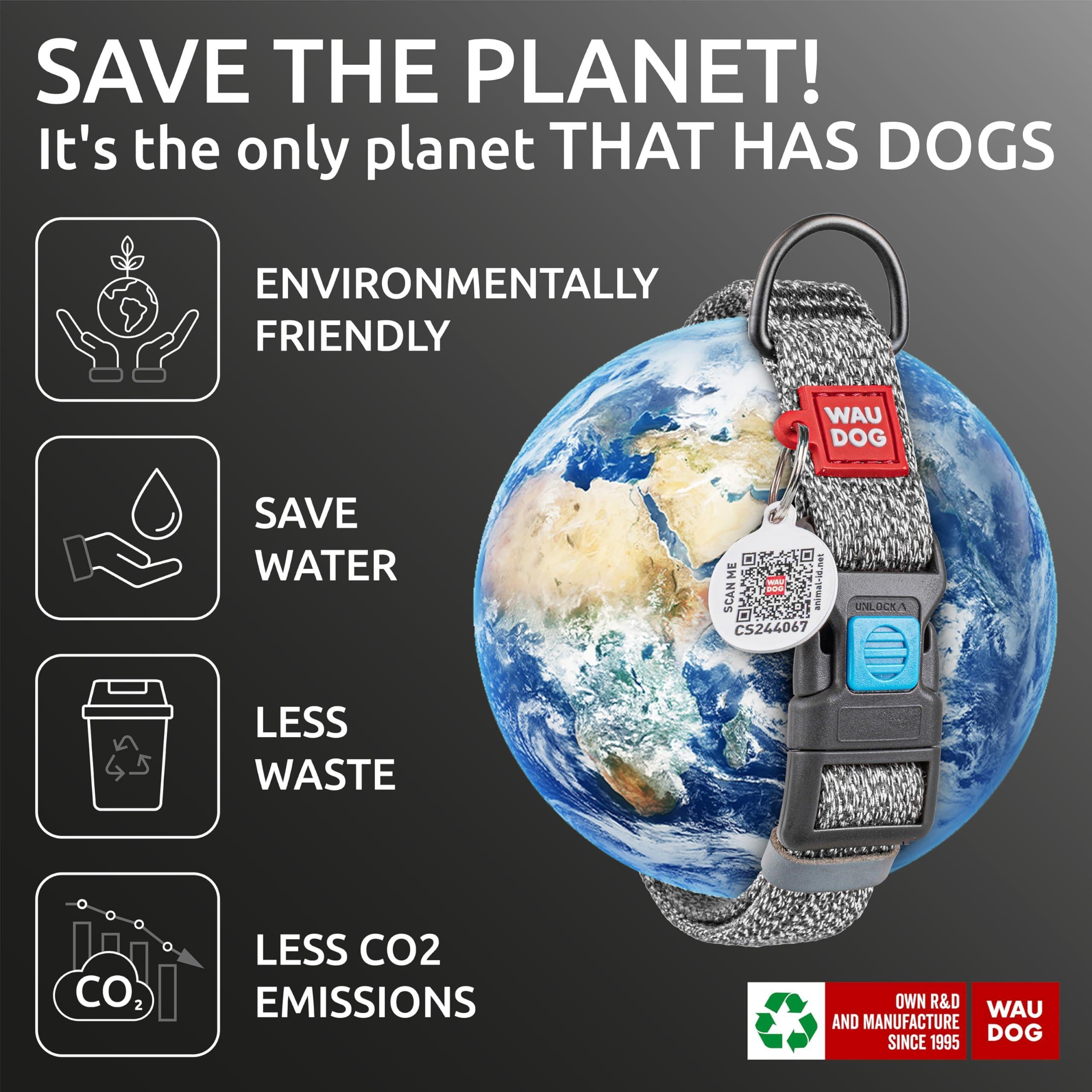 Reflective Cotton Dog Collar 10-16 Inch Neck X 4/5 Inch Wide Eco Friendly Alt to Nylon Collar for Small Medium and Large Dogs Pet Collar with QR ID Tag Puppy Collar for Large Breed Dogs Adjustable Male Female Dog Collar