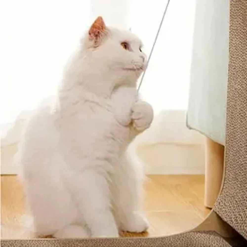 Cat Scratcher, Cat Scratching Post, Cardboard Cat Scratching Board with Ball Toy, Large Vertical L Shape Cat Scratcher Scratch Pads Toys for Indoor Cats, Catnip