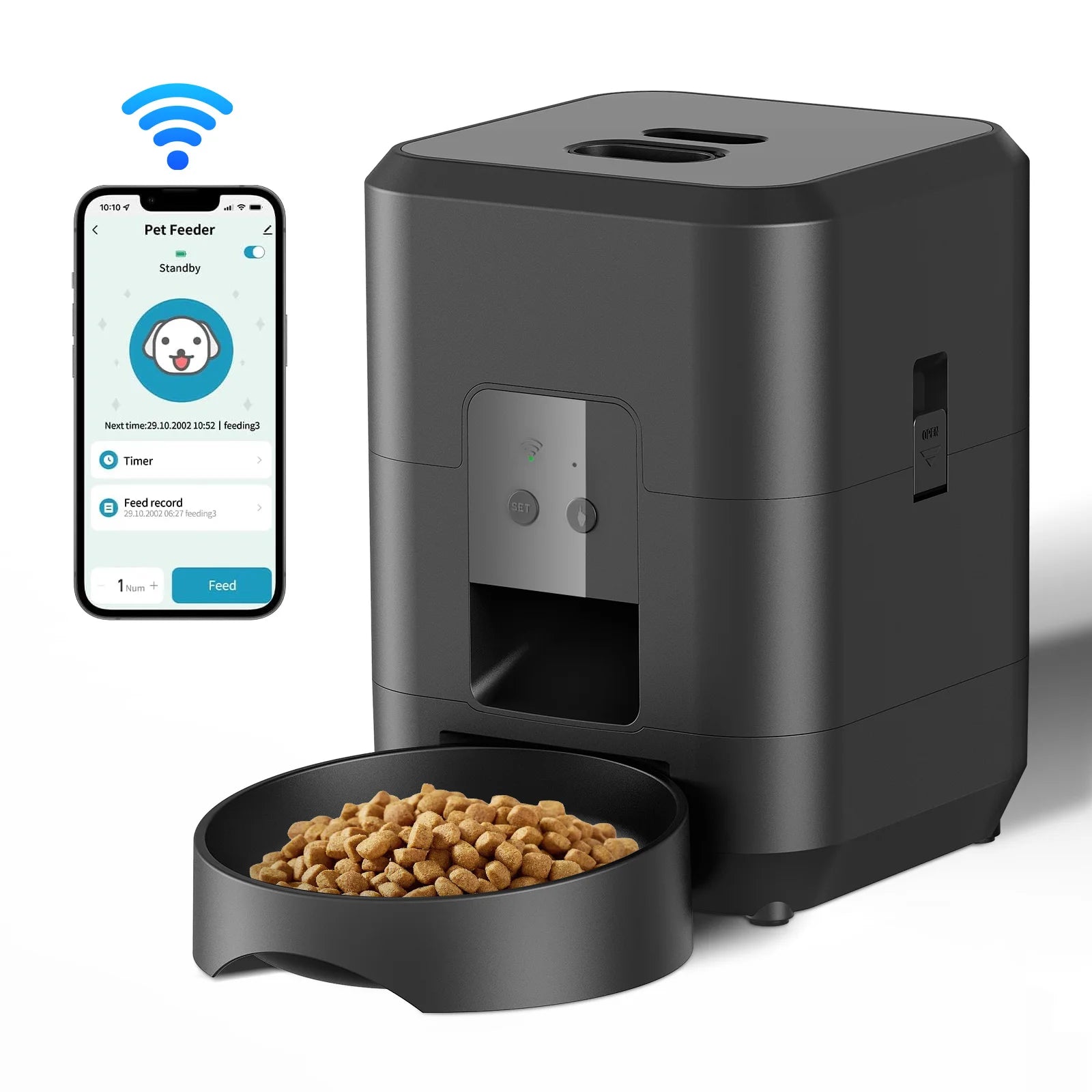 Smart Automatic Pet Feeder with App Control – Scheduled Meals