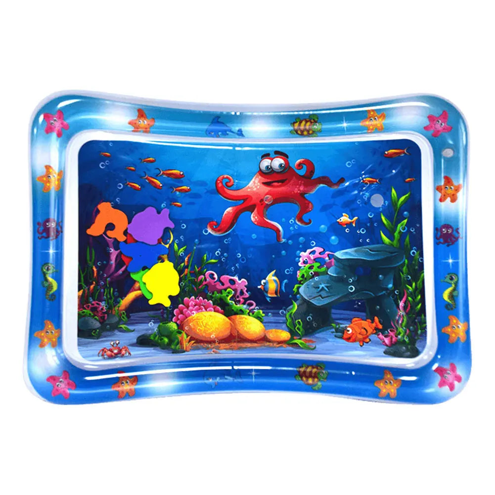 Water Sensory Play Mat Thickened Inflatable Water Mat for Cat and Dog Pet Playmat with Fish Sea Ocean Theme Sensory Toy Water