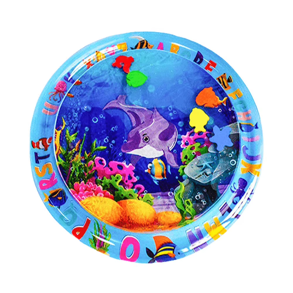 Water Sensory Play Mat Thickened Inflatable Water Mat for Cat and Dog Pet Playmat with Fish Sea Ocean Theme Sensory Toy Water