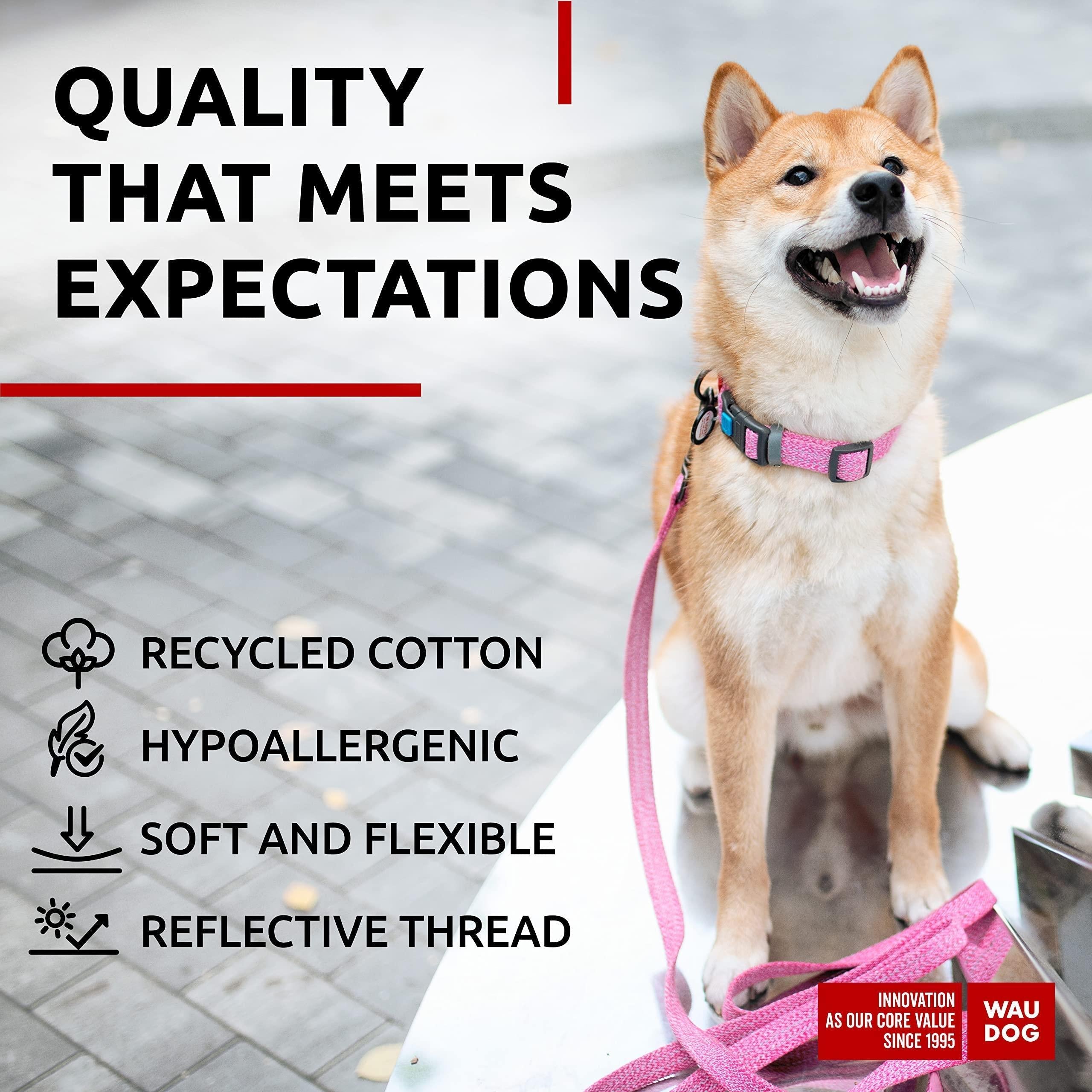 Reflective Cotton Dog Collar Eco Friendly Alt to Nylon Collar 10 16 in Neck X