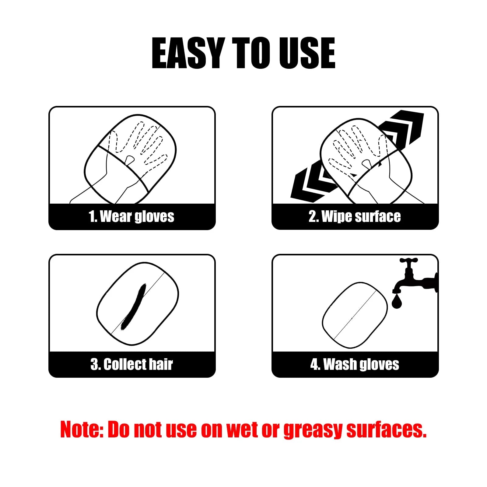 Trendora Pet Reusable Hair Remover Tool – Double-Sided Static Fur Cleaning Glove for Dogs & Cats