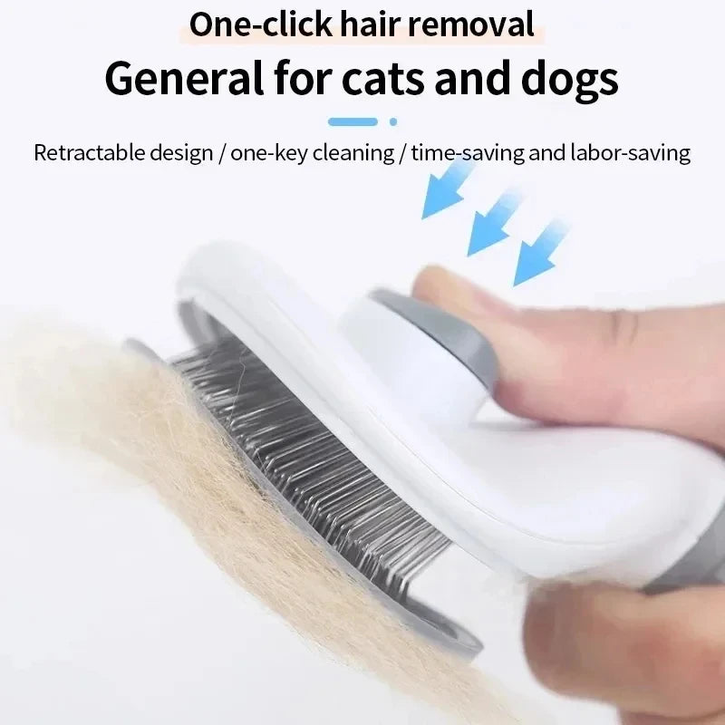 Trendora Pet Self-Cleaning Grooming Brush – Deshedding & Dematting Tool for Dogs & Cats | Easy Hair Removal Comb