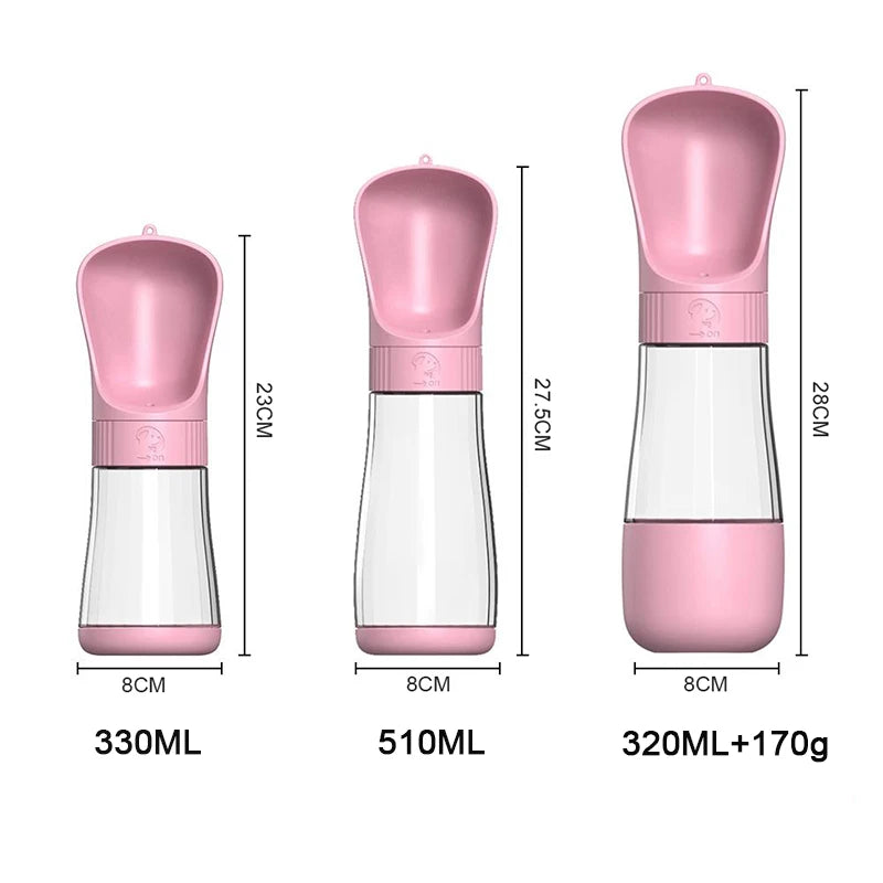 Trendora Pet 2-in-1 Portable Dog Water Bottle with Food Container – Travel Dispenser for Dogs