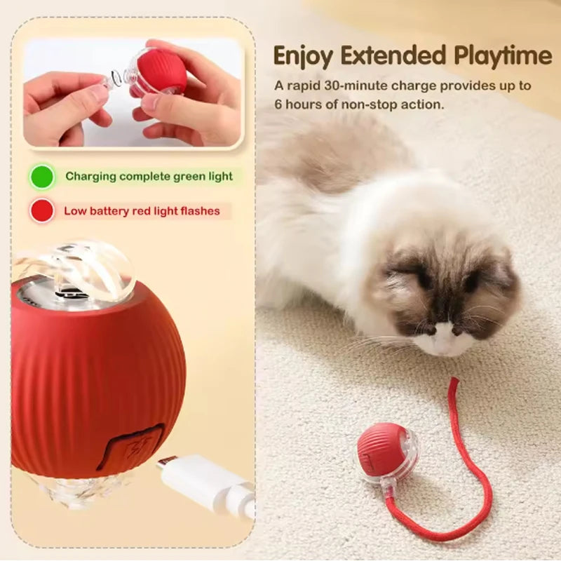 Trendora Pet Smart Rolling Cat Ball – Interactive Automatic Toy for Boredom Relief & Mental Stimulation