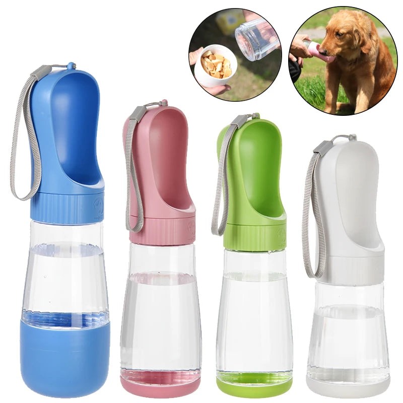 Trendora Pet 2-in-1 Portable Dog Water Bottle with Food Container – Travel Dispenser for Dogs