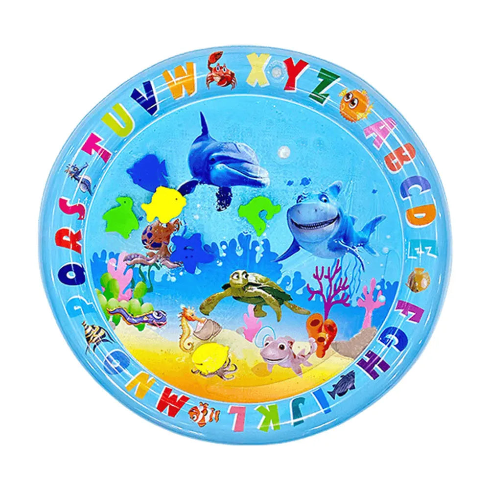 Water Sensory Play Mat Thickened Inflatable Water Mat for Cat and Dog Pet Playmat with Fish Sea Ocean Theme Sensory Toy Water